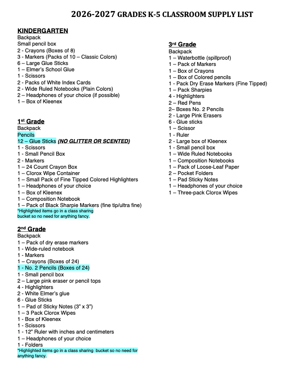 K-5 List