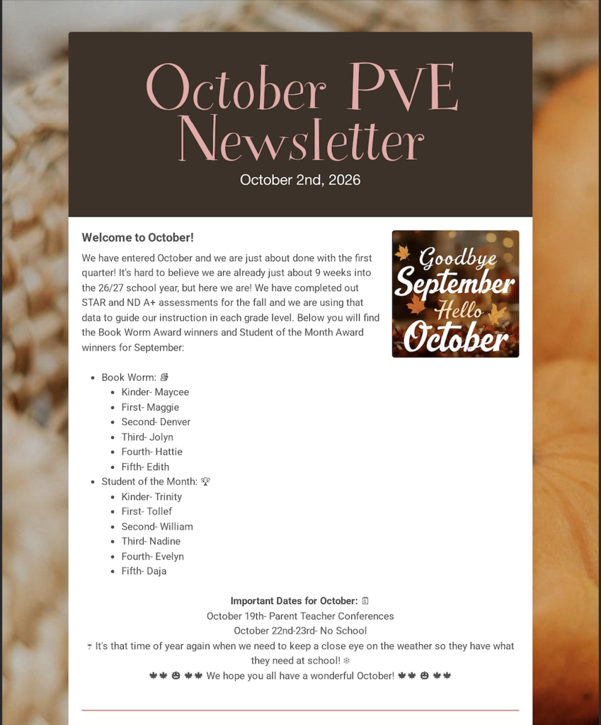 PVE Newsletter