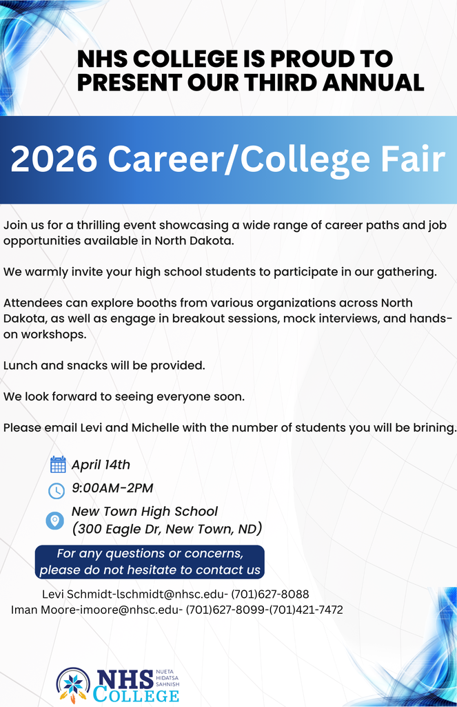 2026 Career/College Fair April 14, 2026 9 am to 4 pm NTHS Gym