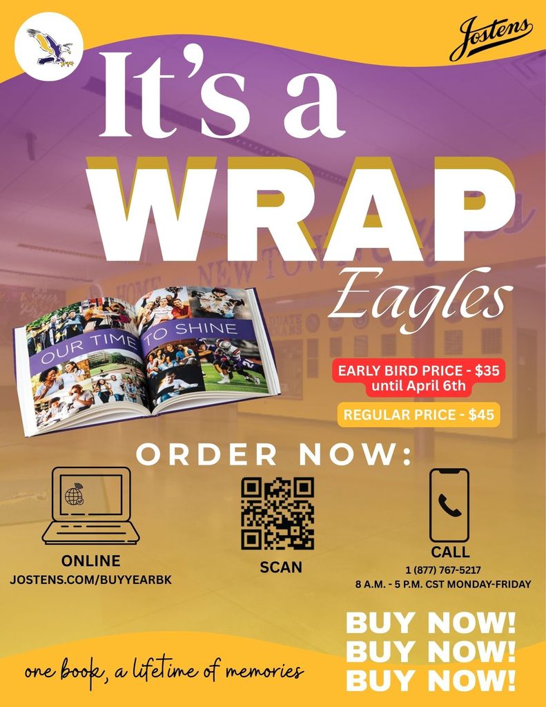 Order the 2025-2026 yearbook today! Only $35 until April 6th, after that the price goes up to $45. 