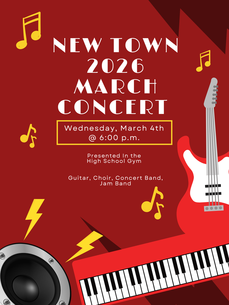 NTHS/MS March Concert is today, March 4th at 6 pm in the high school gym. Everyone is welcome! 