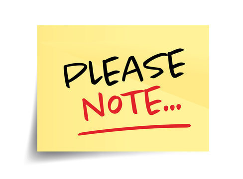Please note....