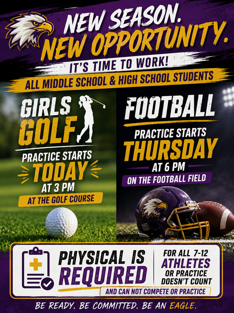 Girls golf and football notice
