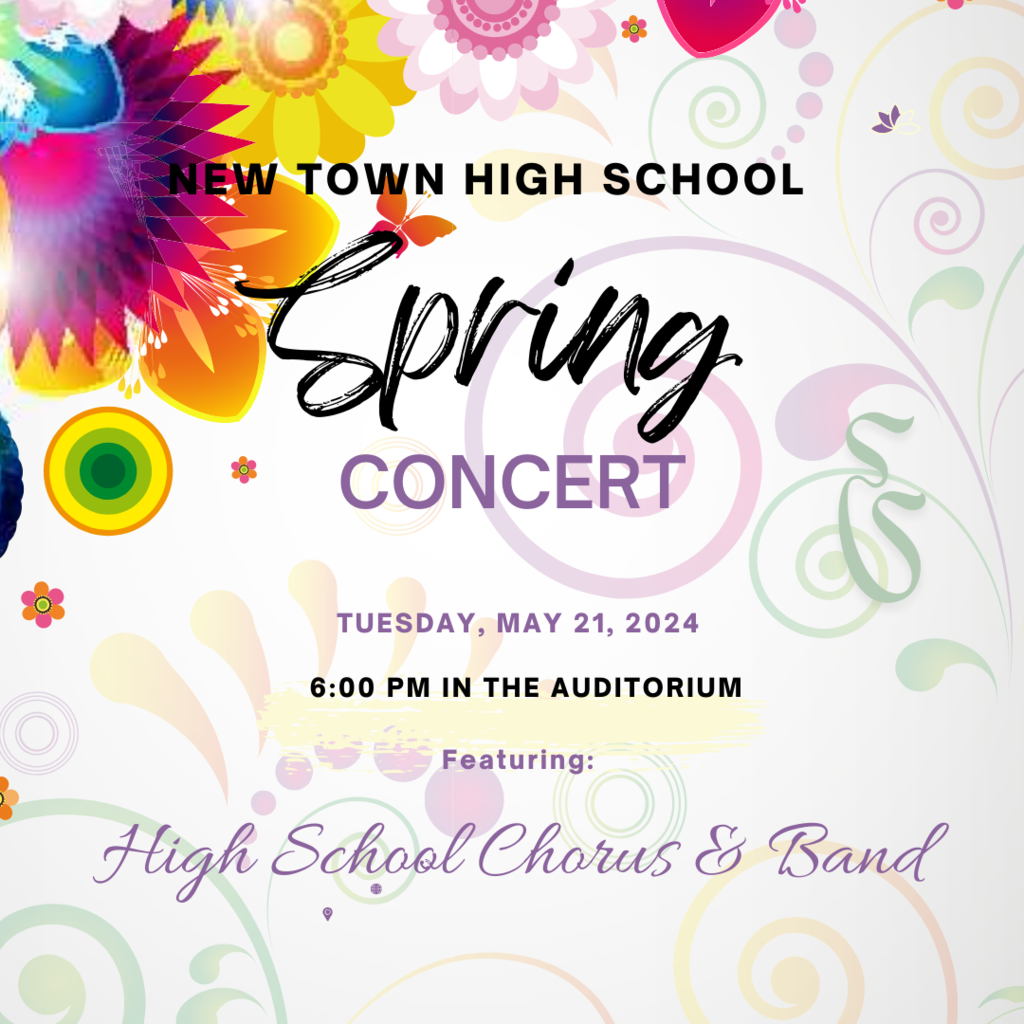 NTHS Spring Concert, Tuesday May 21st at 6:00 pm in the NTHS Auditorium