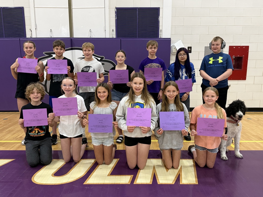 Students of the Month: Back Row: Layla N., Kaden L., Nolan H., Brittney L., Izaiah M., Jalea G., Trenton S. Front Row: Ben L, Lauren J., Ava L., Hayden J., London K., Violet W.