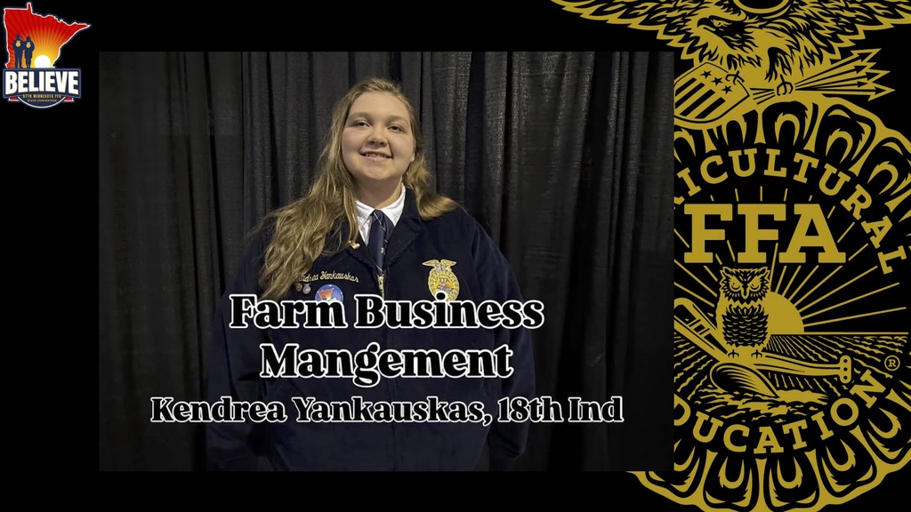 Farm Business Management: Kendrea Y., 18th Ind