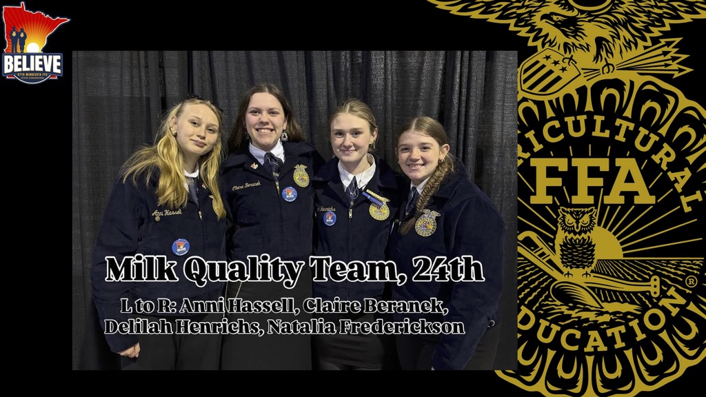 Milk Quality Team, 24th: L to R: Anni H., Claire B., Delilah H., Natalia F.