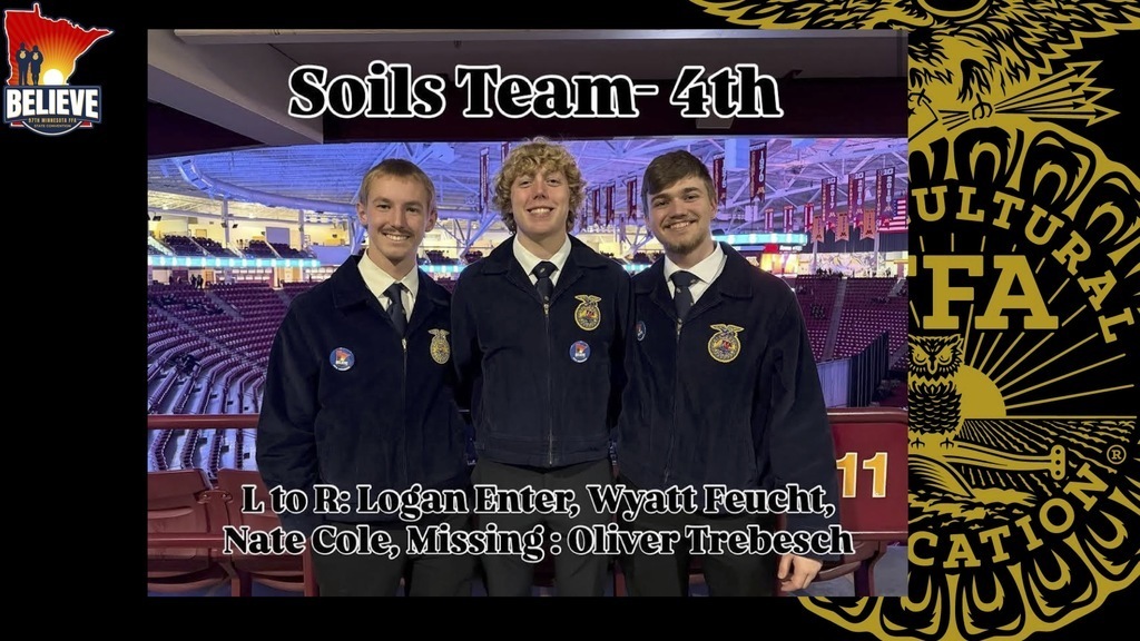 Soils Team - 4th: L to R: Logan E., Wyatt F., Nate C., Missing: Oliver T.