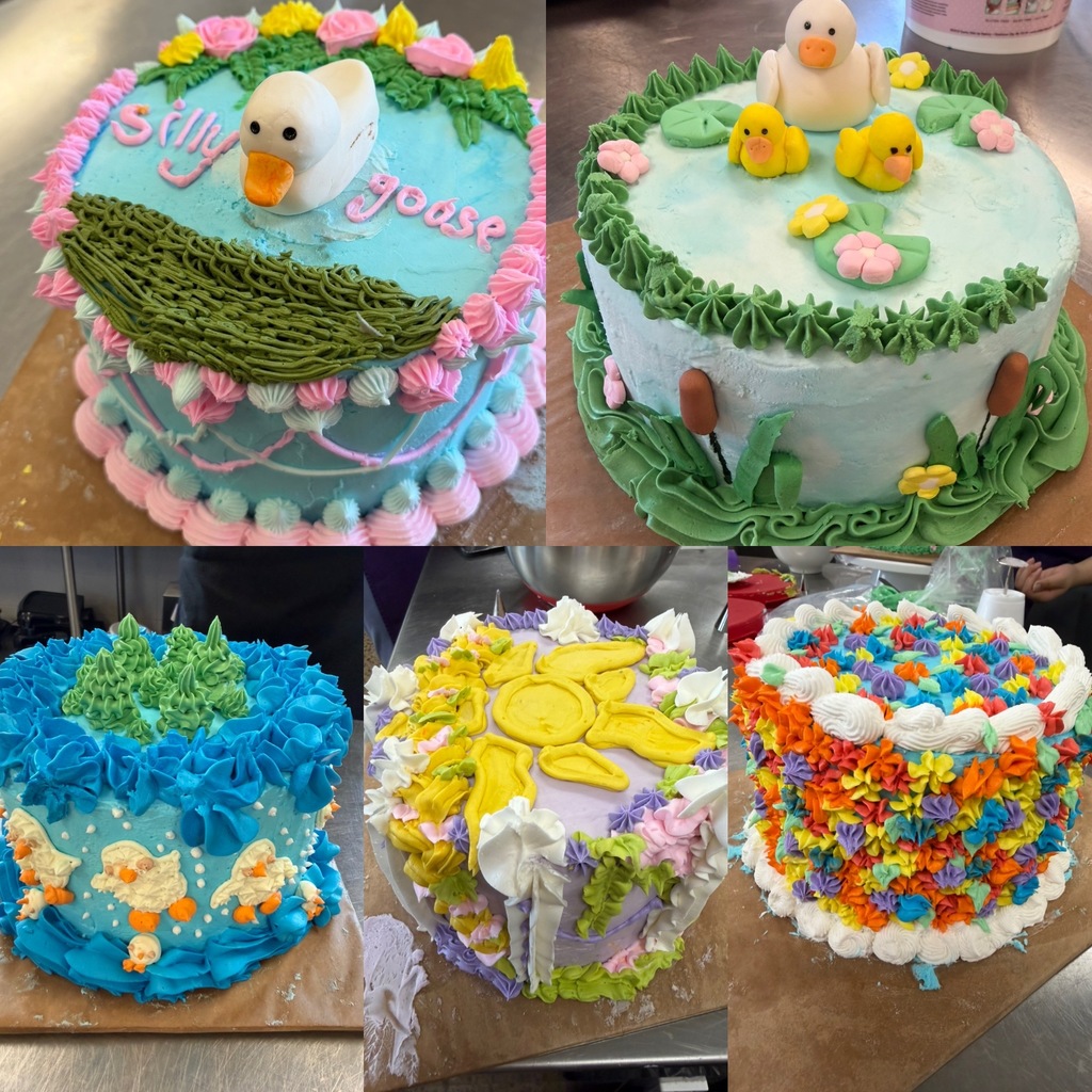 5 homemade cakes.