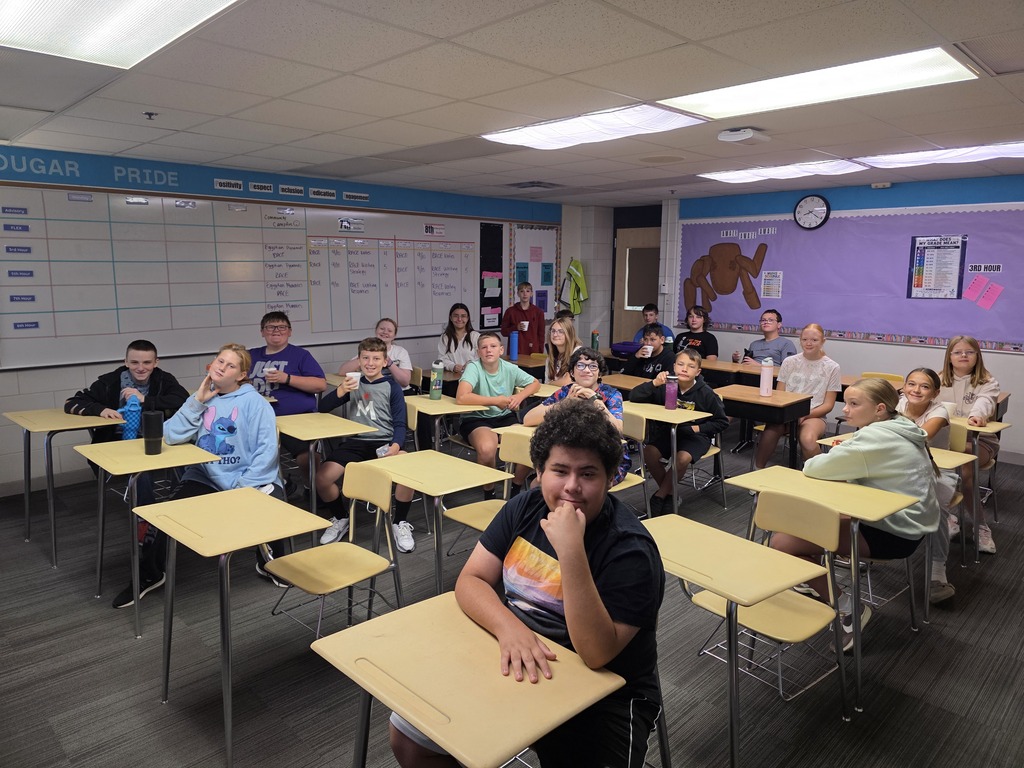 A classroom full of students.