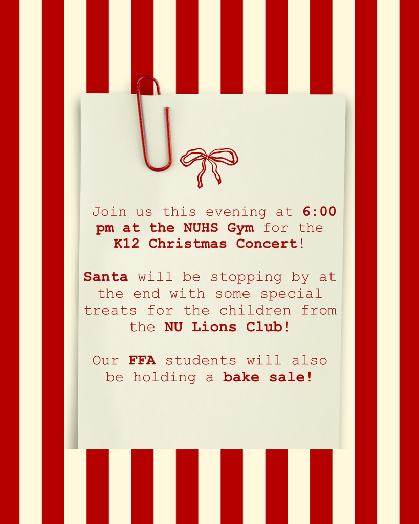 Concert Santa Bake Sale Reminder