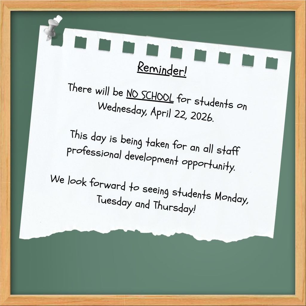No school Wednesday April 22