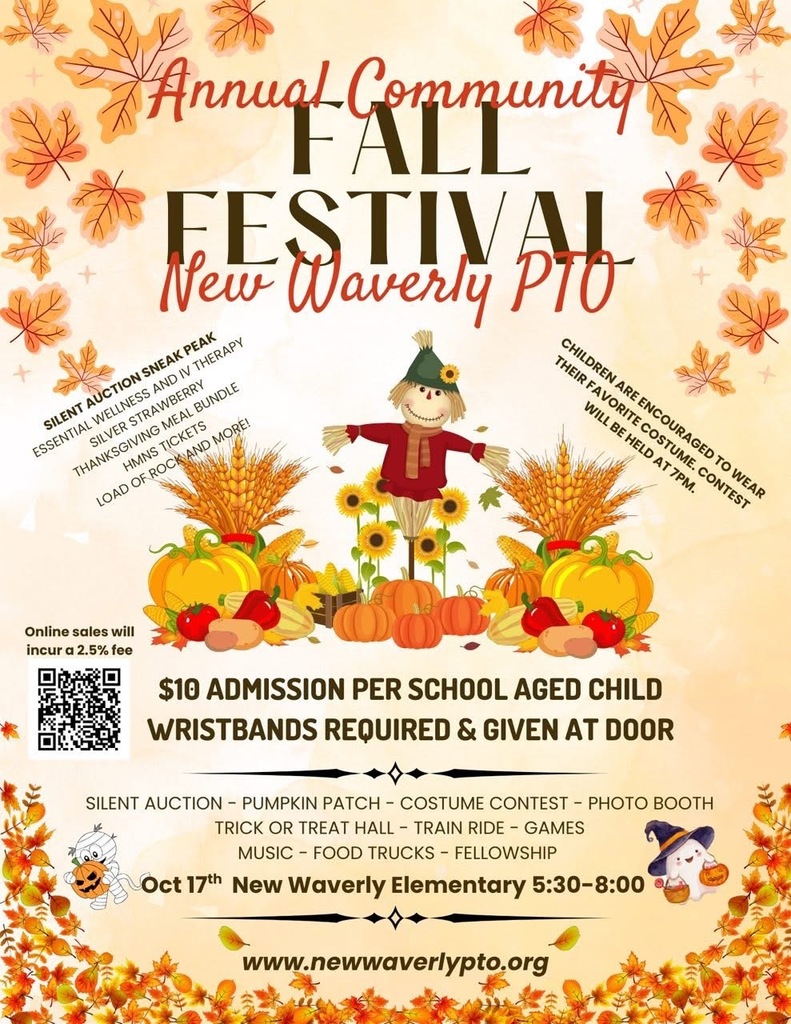 New Waverly PTO Fall Festival 2025 Flyer