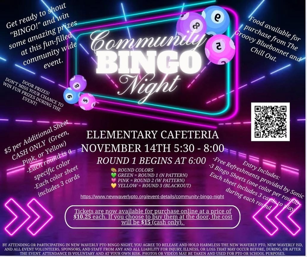 Community Bingo Night sponsored by New Waverly PTO