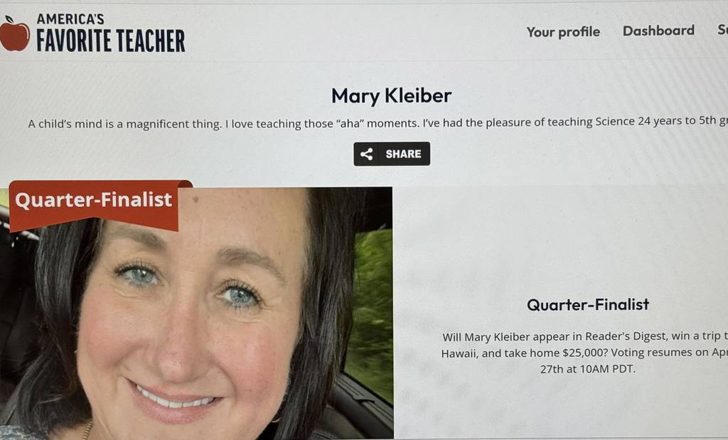 America's Favorite Teacher Mrs. Mary Kleiber