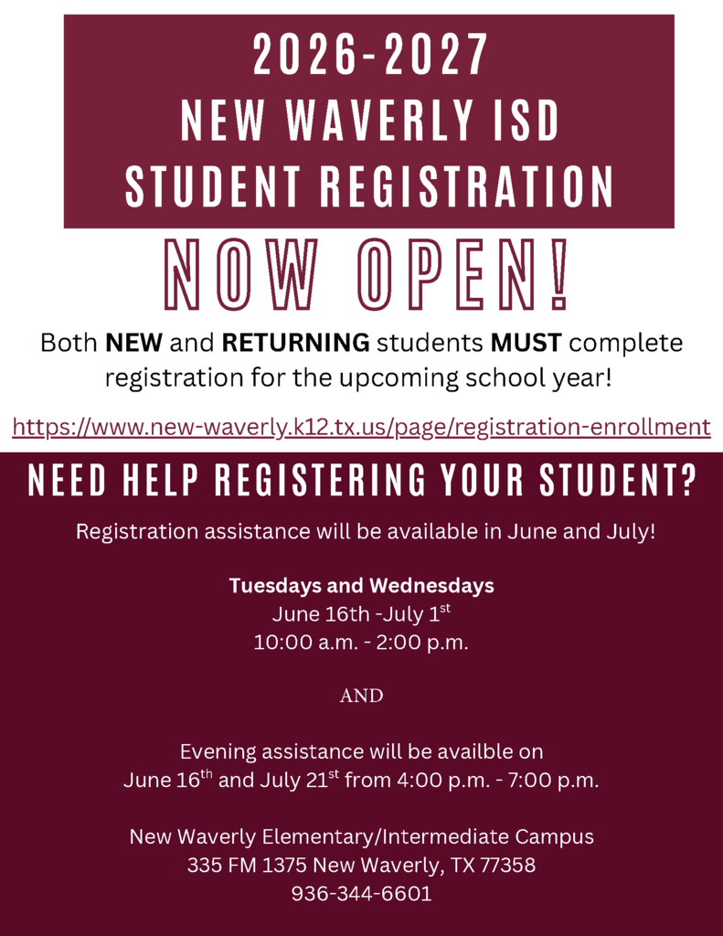 Summer Registration Date and Times Flyer