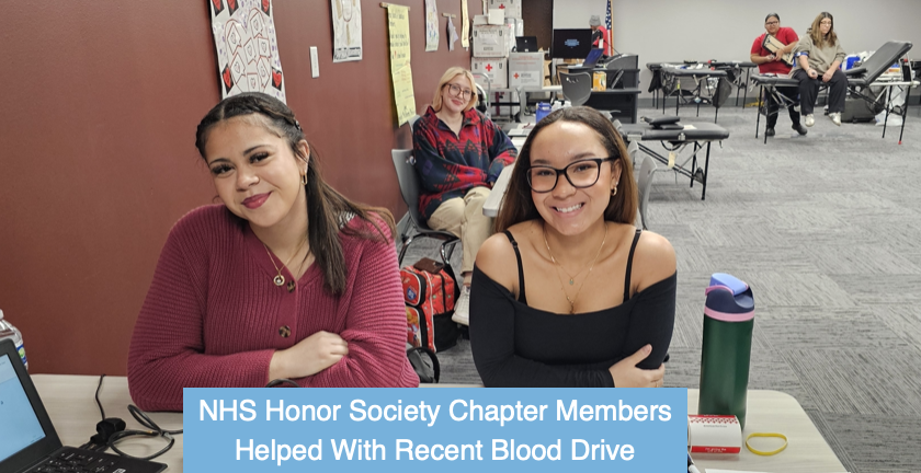 NHS honor society chapter members helped with recent blood drive