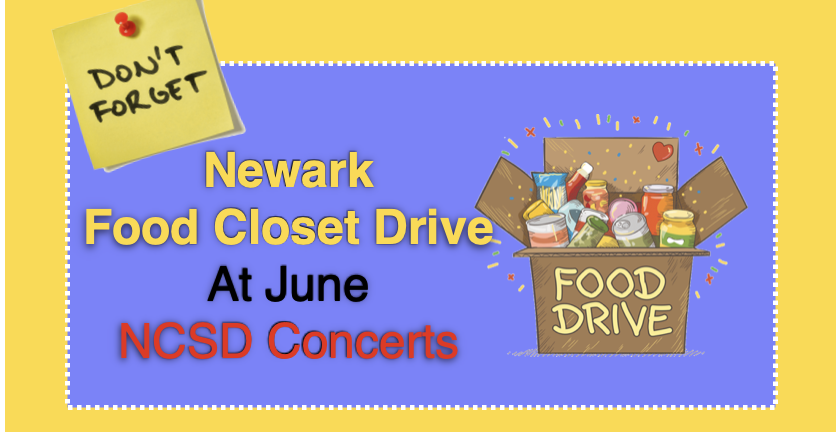 newark food closet drive at june ncsd concerts