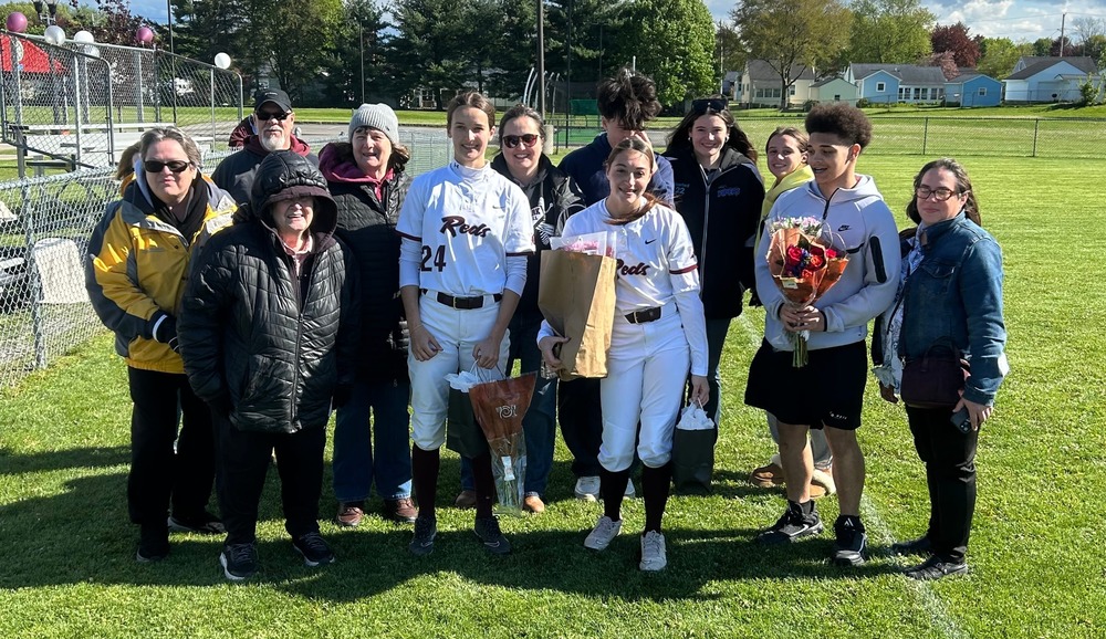 Pictured: Varsity softball seniors and their families