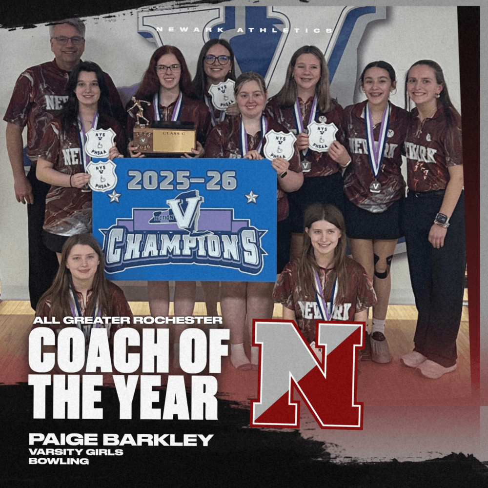 Pictured: Varsity Girls bowling team and coaches