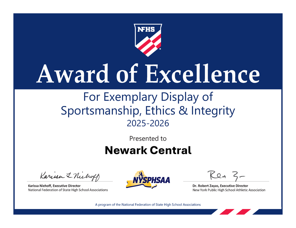 Award of excellence for exemplary display of sportsmanship, ethics & integrity