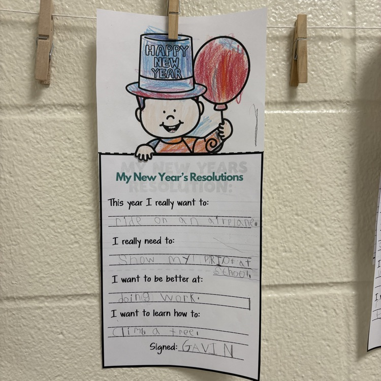 New year, new goals! Our students are ready to shine! 🎉✨ Check out the amazing resolutions from Mrs. Faust’s, Miss Ritch’s, Mr. Garrett’s, and Miss Blodgett’s classes!