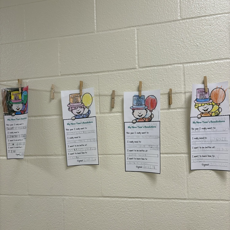 New year, new goals! Our students are ready to shine! 🎉✨ Check out the amazing resolutions from Mrs. Faust’s, Miss Ritch’s, Mr. Garrett’s, and Miss Blodgett’s classes!
