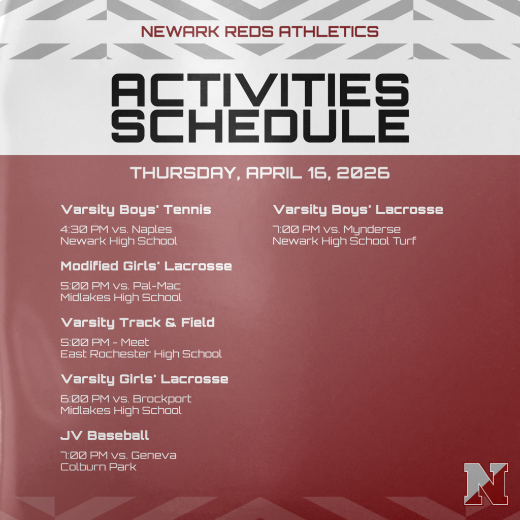 activities schedule for newark athletics