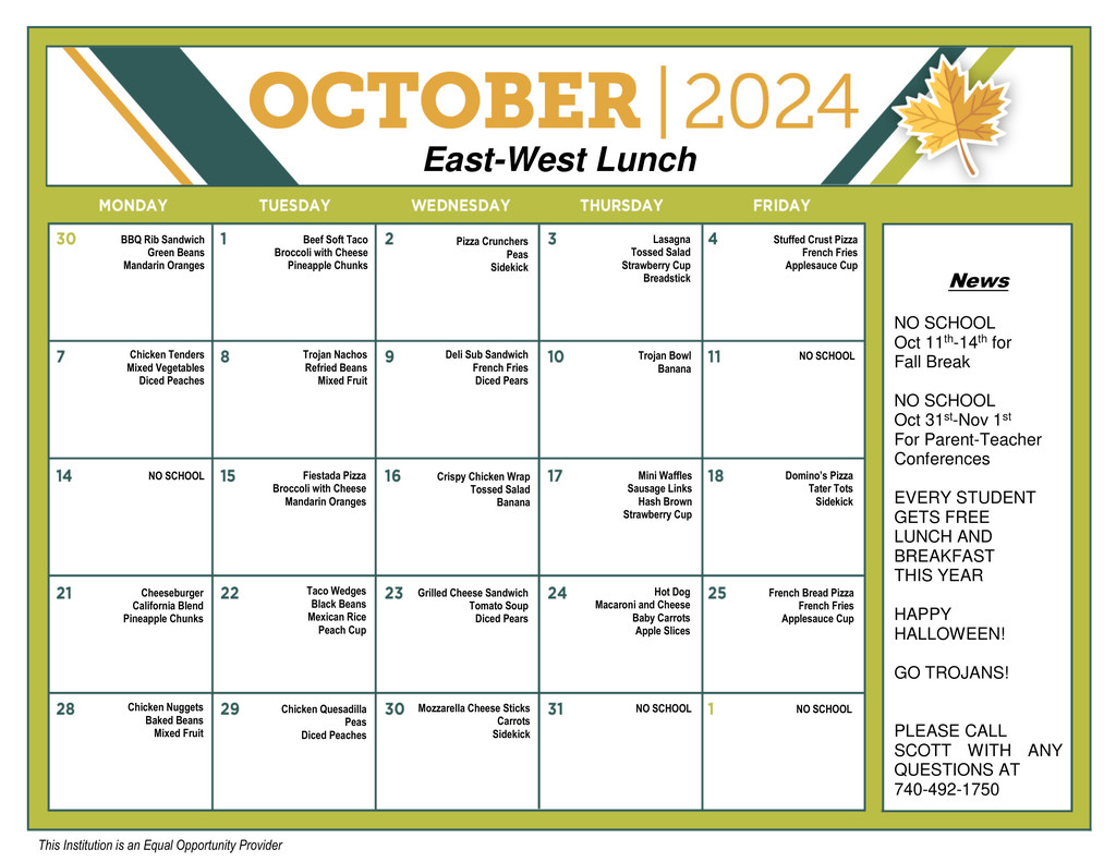 October menu