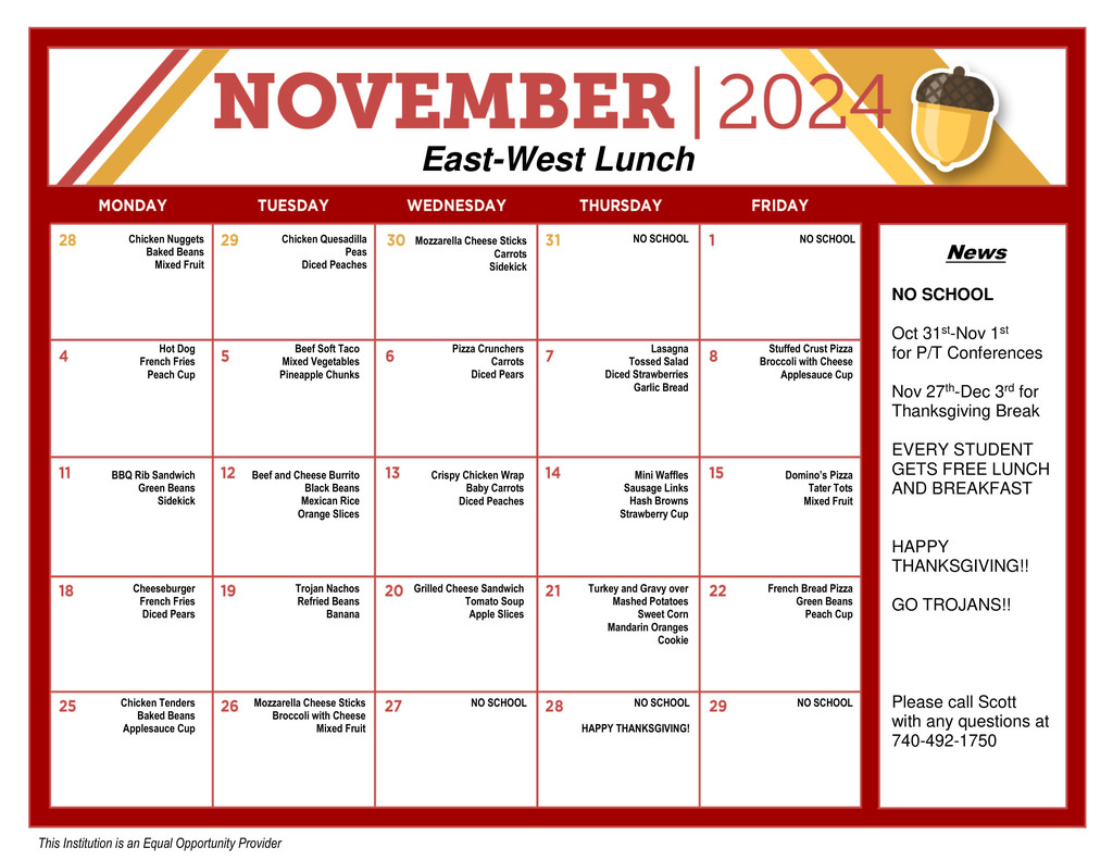 Nov. Menu