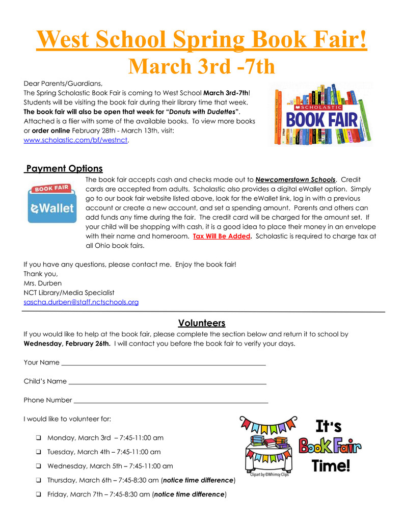 Book Fair letter