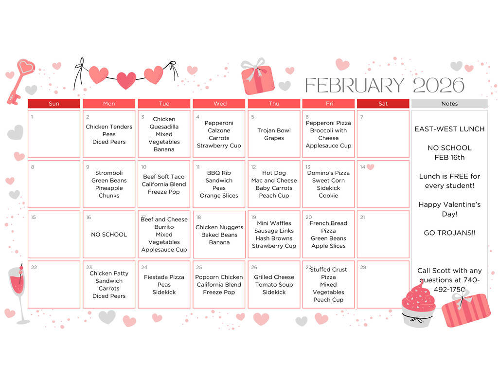 Feb. Lunch Menu