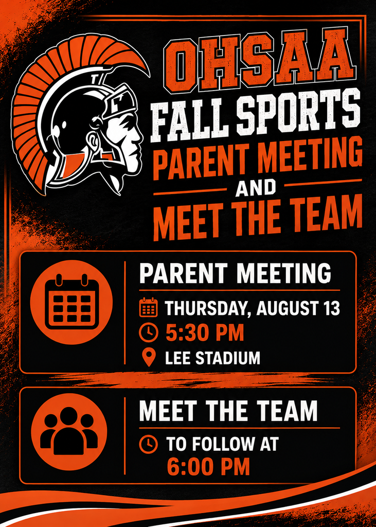 Information regarding fall sports parent meeting and meet the team.