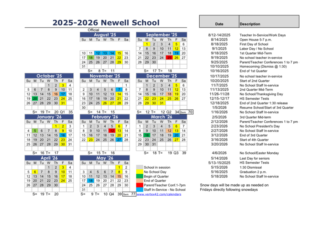 2025 2026 School Calendar