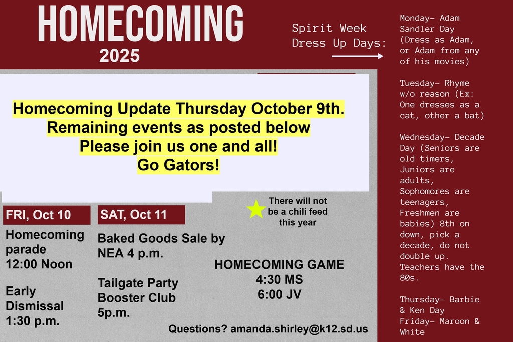 Updated HC Events Thurs
