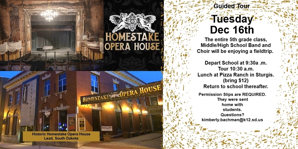 Homestake Opera House Dec 16th