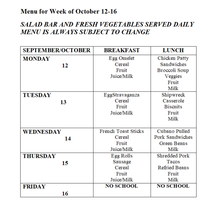 Menu 10/12-10/15