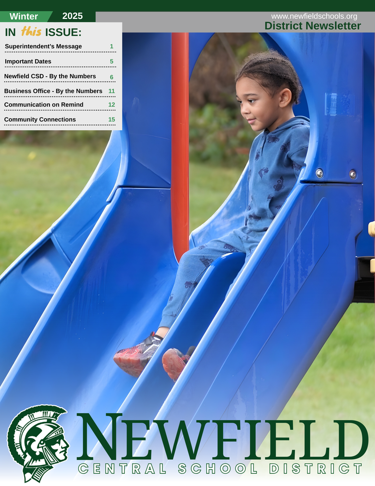 Newfield CSD Winter 2025 District Newsletter Cover
