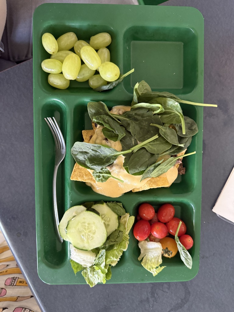 tomatoes from the garden on a lunch tray