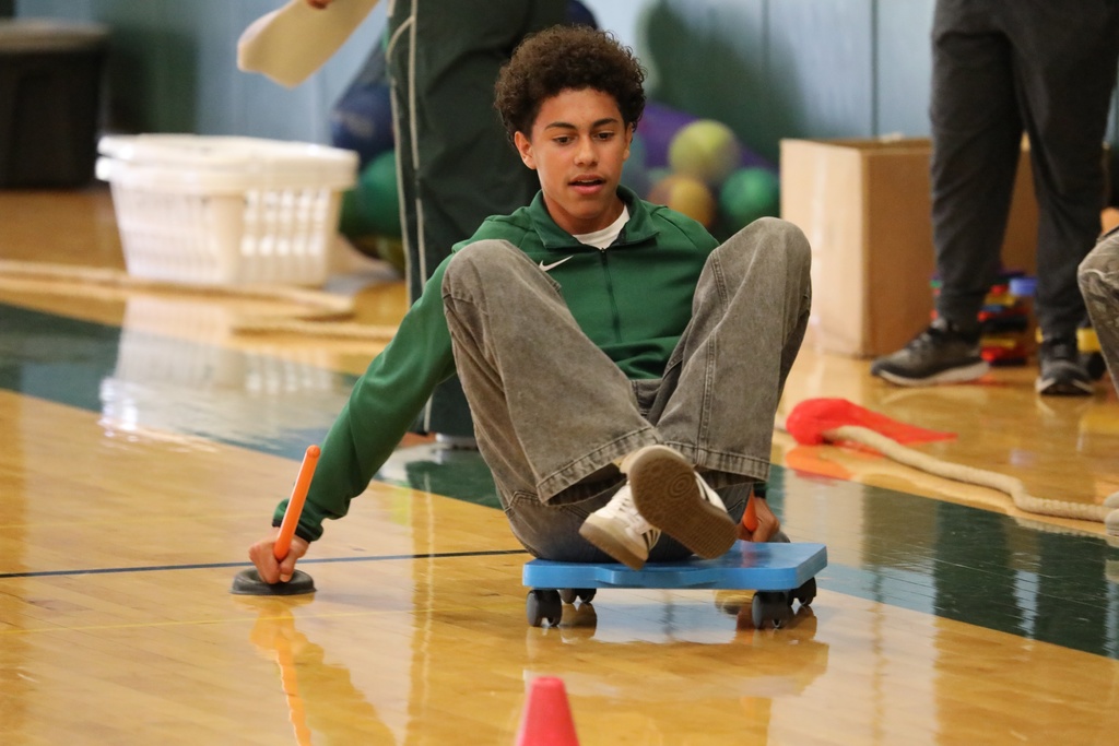 A student on a scooter
