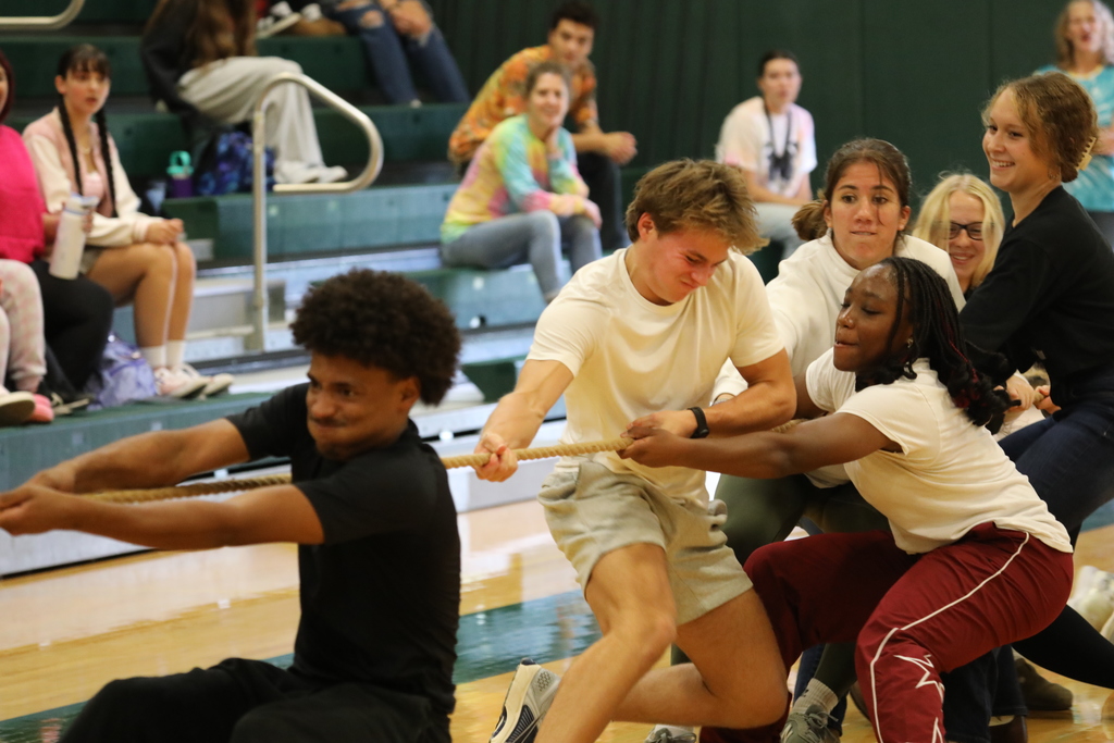 Students playing tug of war