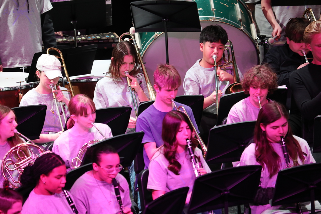 part of the band playing on stage