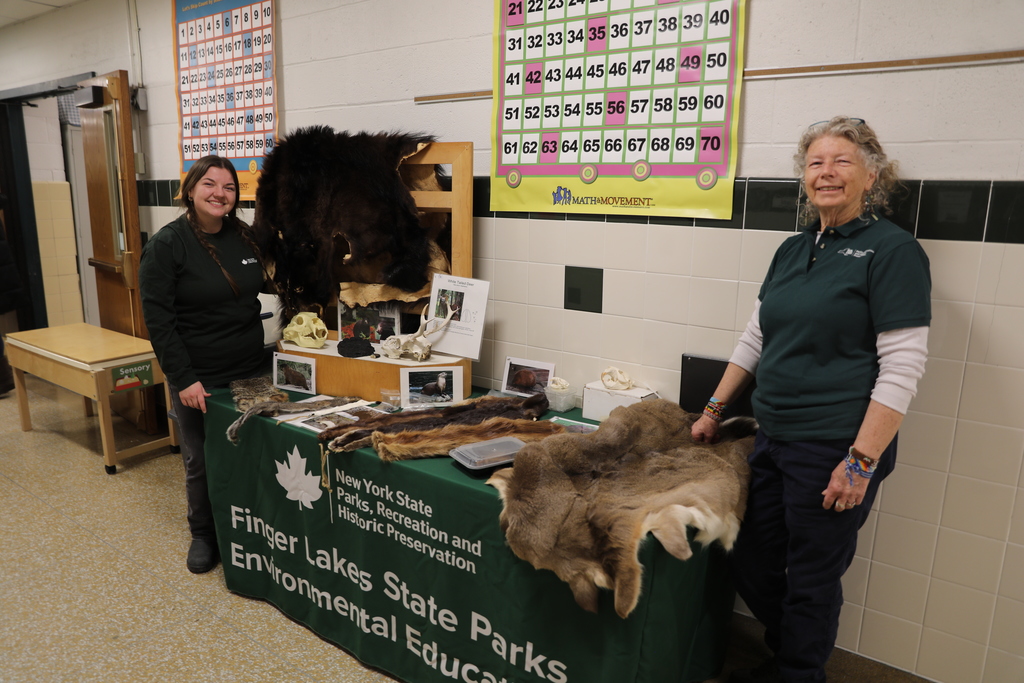the Finger Lakes State Parks Environmental Education Program table set-up