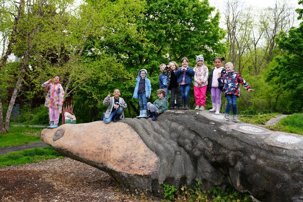 a group of students posing for a photo