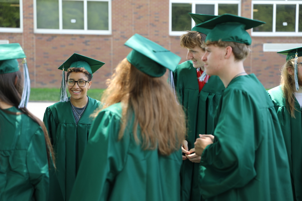 some seniors waiting to go into the elementary school
