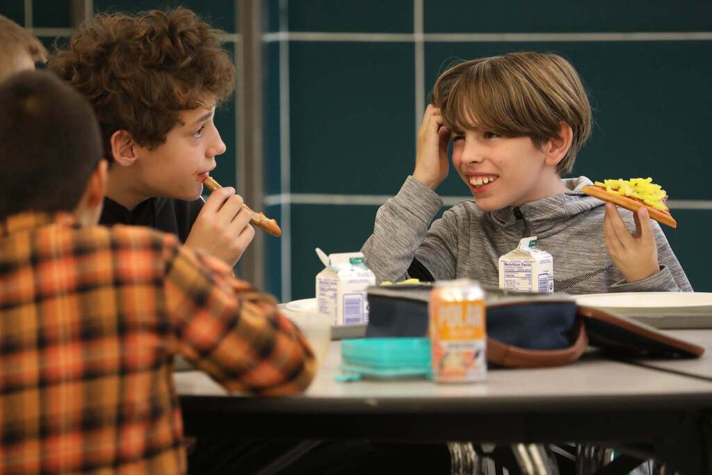 some students eating at lunch