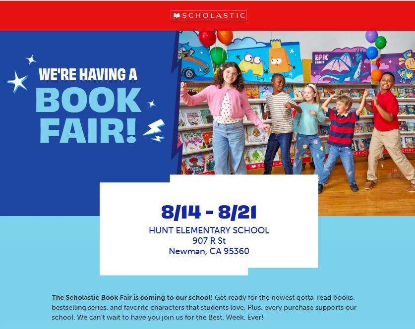 Scholastic Book Fair at Hunt Elementary