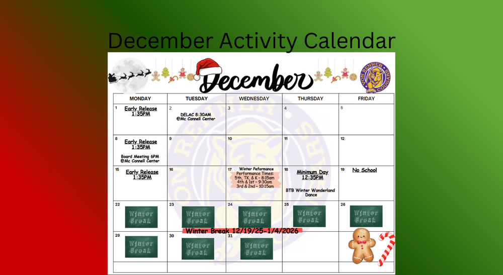 December Activity Calendar