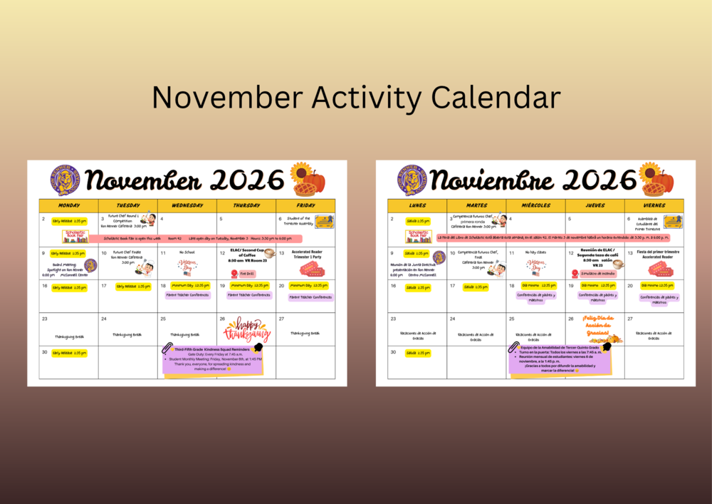 November Activity Calendar