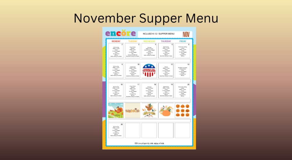 November Supper Menu